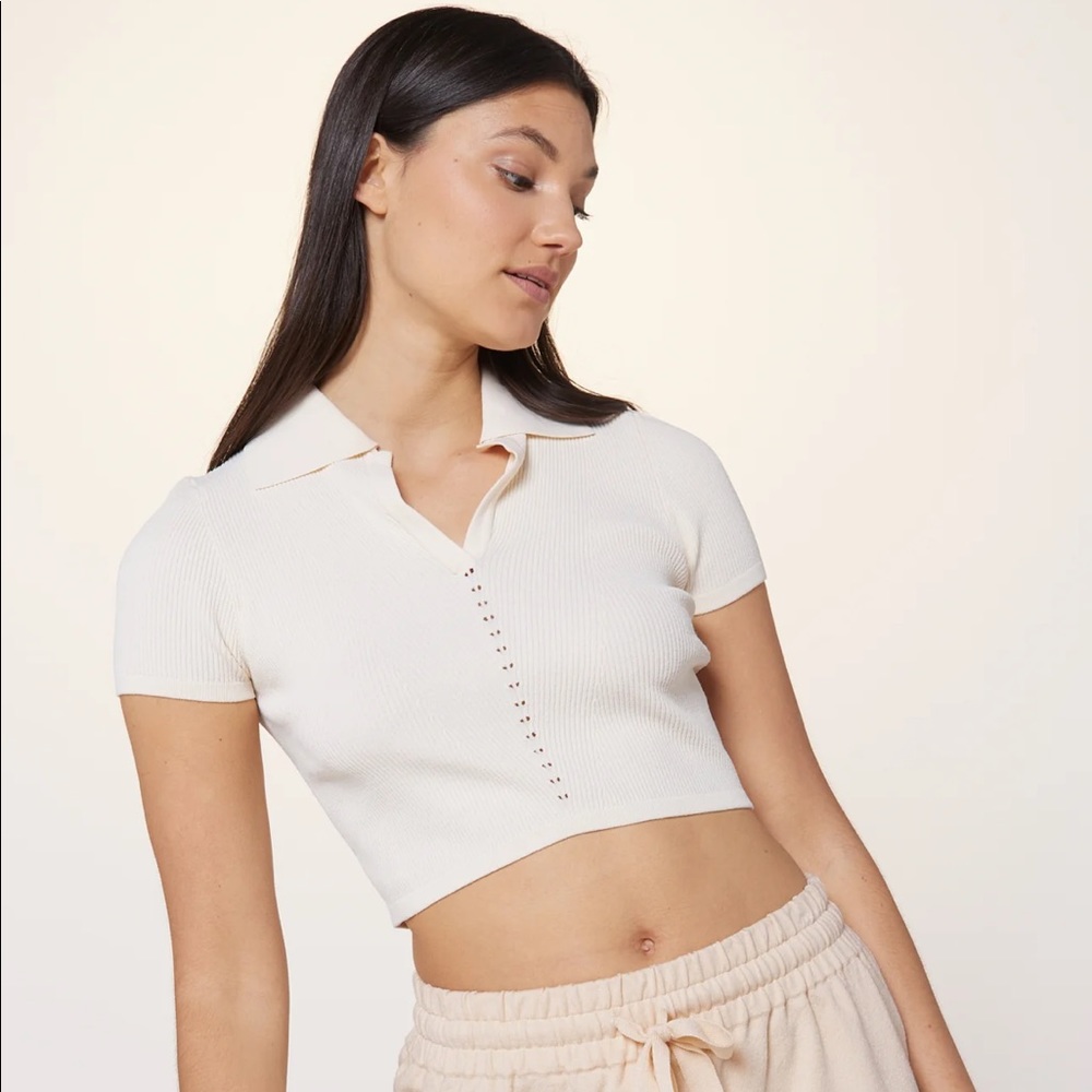 Live the Process Atlas Crop Polo Top Short Sleeve